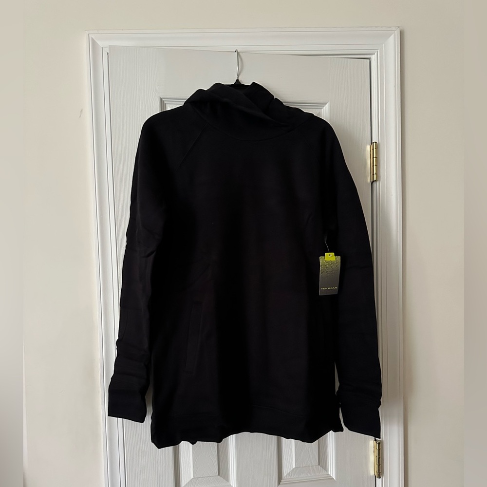 NWT TekGear Long Sleeve Hoodie Size L BLACK